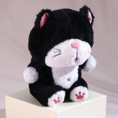 Soft toy "cat", 25 cm, black color-1