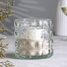 Avignon vase-sub-sub-Sight with a white candle, 11.8x1.5 cm, glass