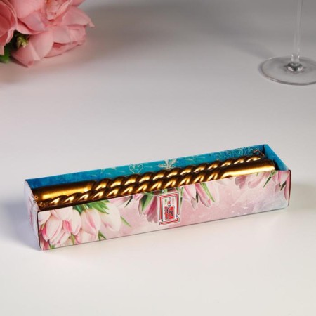 A set of candles of twisted, 1.9x 20 cm, 6 pieces, coffee-gold metallic-3