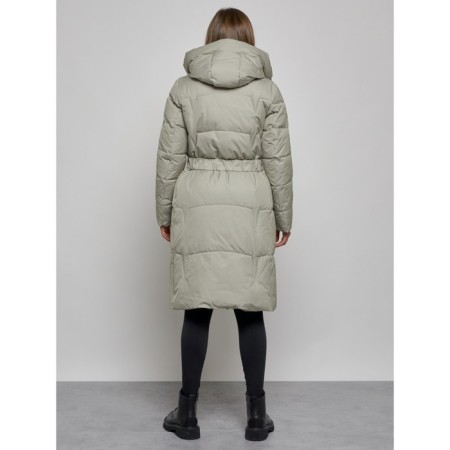 Coat insulated winter female, size 50, green color-3