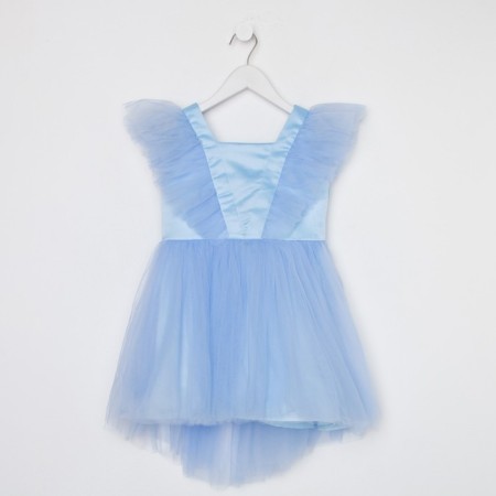Elegant children's dress KAFTAN, size 30 (98-104 cm), blue-6