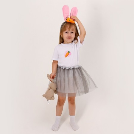 Carnival set "Favorite Bunny": T -shirt, skirt, rim, thermonacleka, height 98–110 cm-3