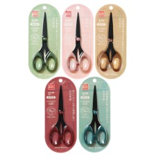 Office scissors 16cm, black blade, plastic handles, mix