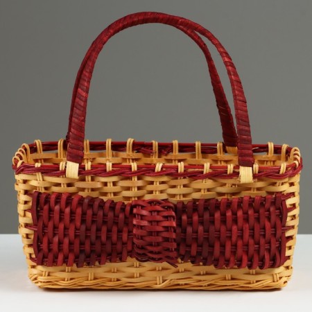 Wicker basket, with a bow, 27 x 13 x 11/24 cm, sequoia-1