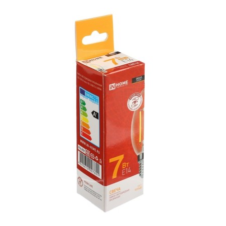 LED lamp In Home, E14, C37, 7 W, 630 LM, 3000 K, warm white, transparent-10