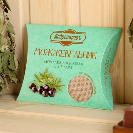 Jet washcloth with soap "juniper" 110 g-1