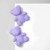 Earrings plastic "bears" with emoticons, lilac color