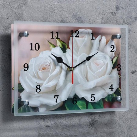 Carty clock is wall-mounted, interior "roses", silent, 30 x 20 cm-1