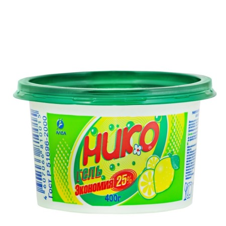 The detergent is universal, concentrated gel, 400 gr.
