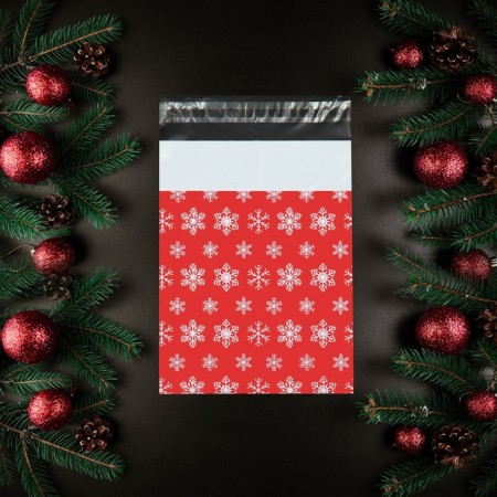 Courier bag with an adhesive valve, "snowflakes" 17 x 26 cm, set 50 pcs-2