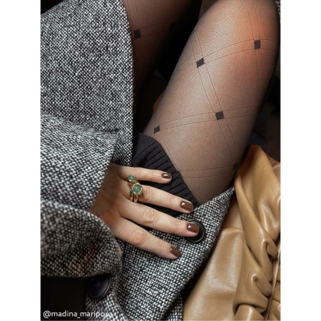 Women's tights Fantasy Shape, size 5, color Nero-2