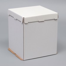 Box for a cake, without a window, white, 26 x 26 x 30 cm