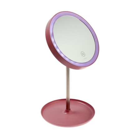 Cosmetic mirror Energy EN-758, LED backlight, D = 15 cm, 4HAAA (not in the kit), pink
