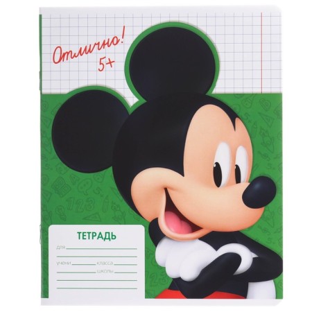 Notebook in a cage 12 sheets, 5 types of mix, cover coated paper, Mickey Mouse-5