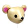 Foil ball 23 "Mishka's head", beige color