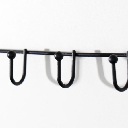 Hooks decorative metal with a shelf "key" black 28x9x17.5 cm-1