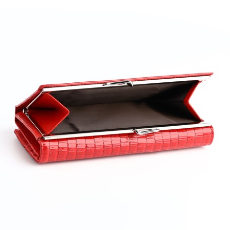 Women's wallet on magnet, red color-3