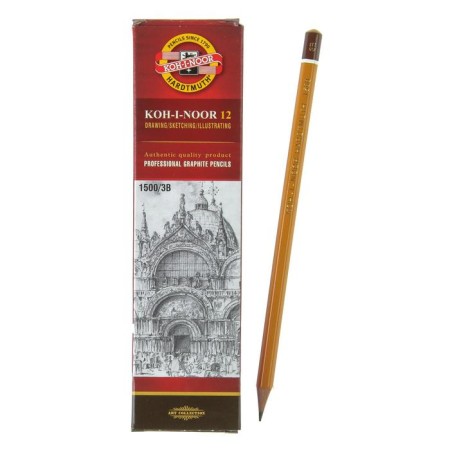 Chernographic pencil 2.5 mm, Koh-I-Noor 1500 3B, professional, l = 175 mm