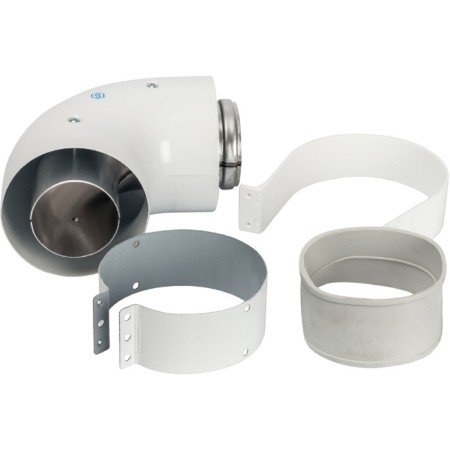 The chimney element coaxial stout SCA-6010-230190, adapter for a corner boiler 90 °, 60/100