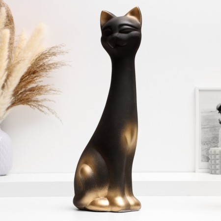 Figure "Cat" Black in gold, 14x40x15cm-1