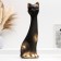 Figure "Cat" Black in gold, 14x40x15cm