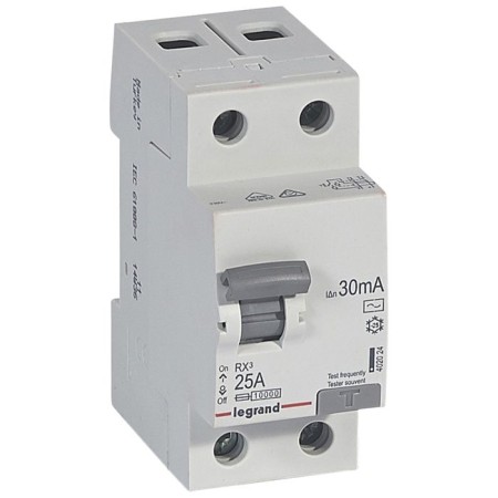 Switch Dif. current Legrand, 2p, 25a, 30ma, type AC, RX3, 402024