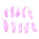 A set of feathers for decor 10 pcs., Size 1 pc: 10 × 2 cm, pink color