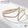 Bracelet with rhinestones "ice" beauty lines, white color in gold