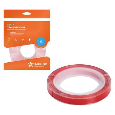 Bilateral adhesive tape, 12 mmx3 m, acrylic, transparent