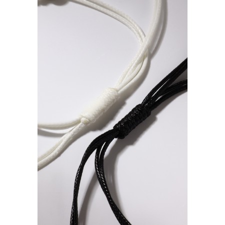 Bracelets "Demetrons" key with a lock, black and white color, 7 cm-3