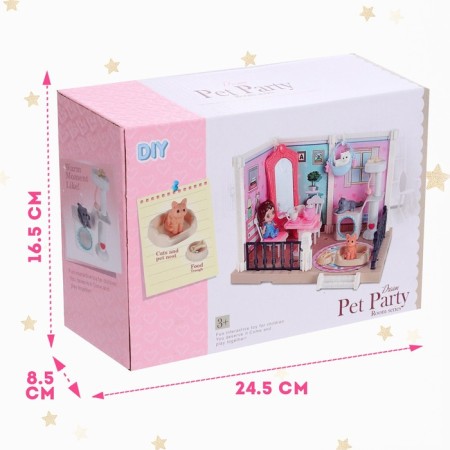 Toy "Cozy room", with a doll, cats, accessories-7