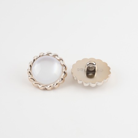 A set of buttons on the leg, d = 21.5 mm, 5 pcs, white/gold color-1