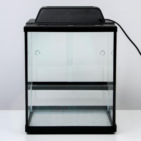 Terrarium with sliding doors 30 l, black 30 x 30 x 35 cm-7