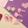 Hair set "vanilla" (4 elastic bands, 4 invisible) mermaids, pink