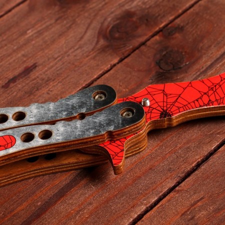 Wooden souvenir "Butterfly knife" red-4