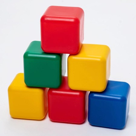 Set of colored cubes, 6 pieces, 12 x 12 cm-4