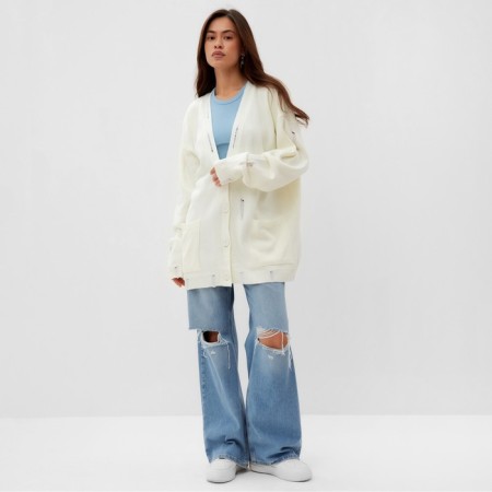 Cardigan Women's MIST with pockets, milk, OneSize (44-48)-1