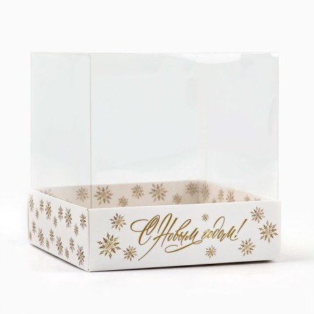 Box for confectionery "Golden Blizzard", 10 x 10 x 10 cm, New Year-2