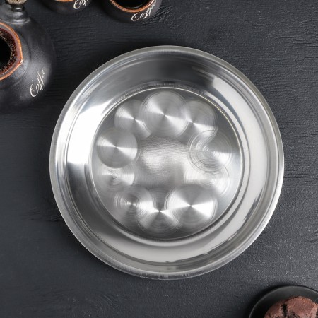 Stainless steel tray “Mayly”, 25 × 2.5 cm, silver color-1