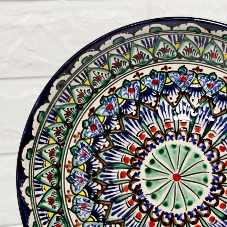 Largan Rishtan ceramics "Patterns", 25 cm, blue-3
