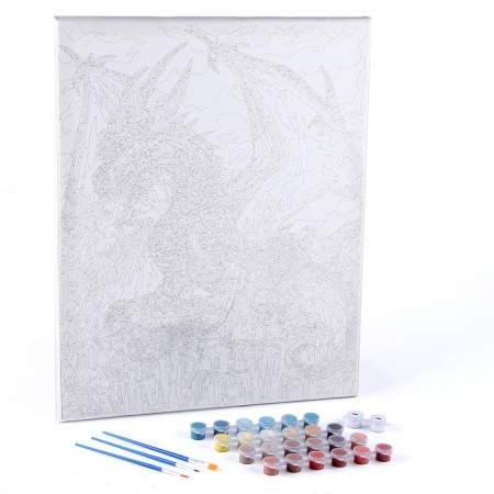 Picture on numbers on a canvas with a subframe of the power Dragon, 40 x 50 cm-1