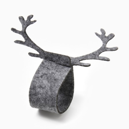 Set of decorative. Kolets for napkins "Deer" color -gray 4pc 15*5cm, 100%p/e felt-3