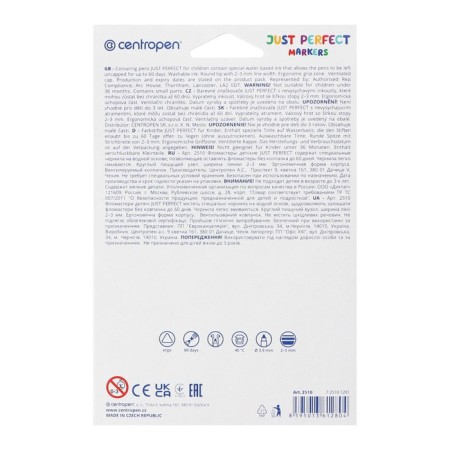 Flomasters 12 flowers Centropen 2510 Perfect, 3.9 mm non -drying, cardboard packaging, euro suspension-5