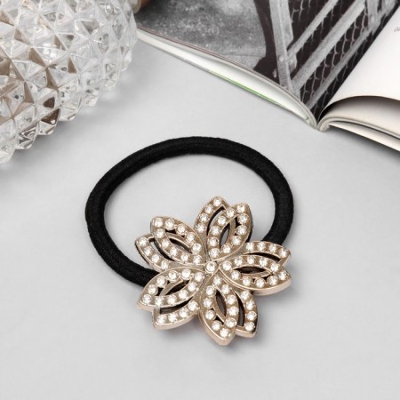 Hair elastic band "debora" double, 5 cm flower-1