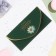 The envelope "On the day of the anniversary!" Cutting, embossing, software touch, green background