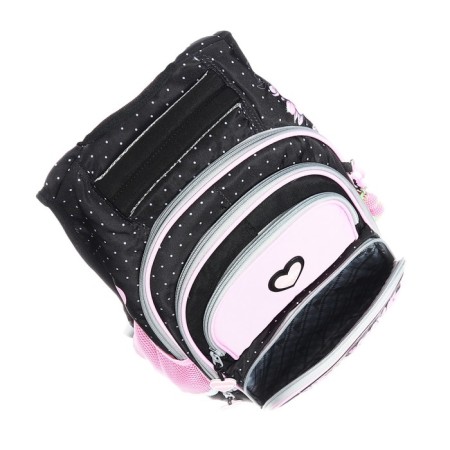 School backpack 40 x 33 x 15 cm, ergonomic back, Across 548, black/pink ACR23-548-3-10
