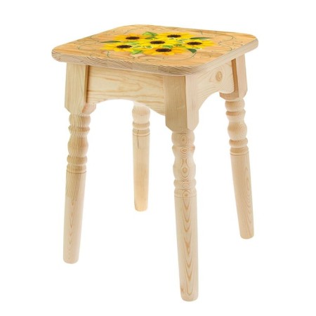 Stool "Classic" with UV seal, natural pine, view 9