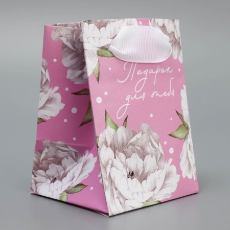 Gift laminated package, packaging, “peonies”, 7 x 10 x 7 cm-2