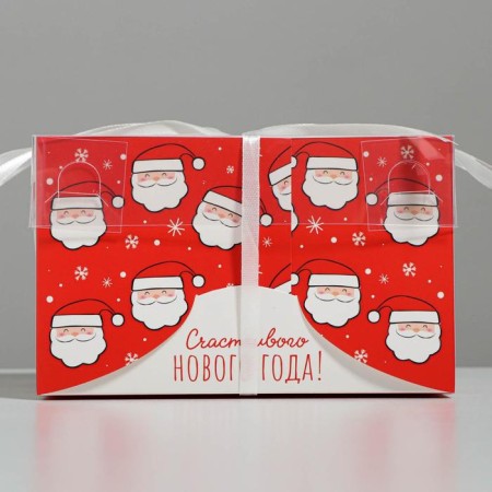 Box for the Capcake "Happy New Year!", 16 x 16 x 10 cm, New Year-4