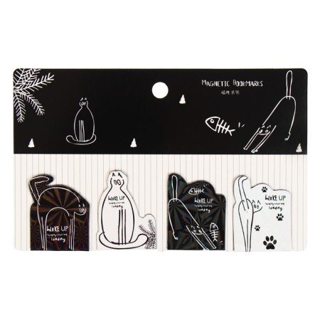 A set of magnetic bookmark for books Calligrata 4 pieces, "Cats", mix-1